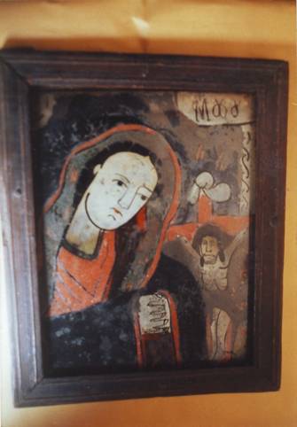 Mater Dolorosa. Icoană pe sticlă din colecţiile muzeului din Rădăuţi gyűjteményéből. Foto: Tánczos Vilmos